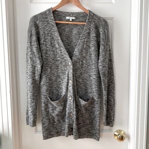 Madewell Long V Neck Cardigan Sweater With Pockets